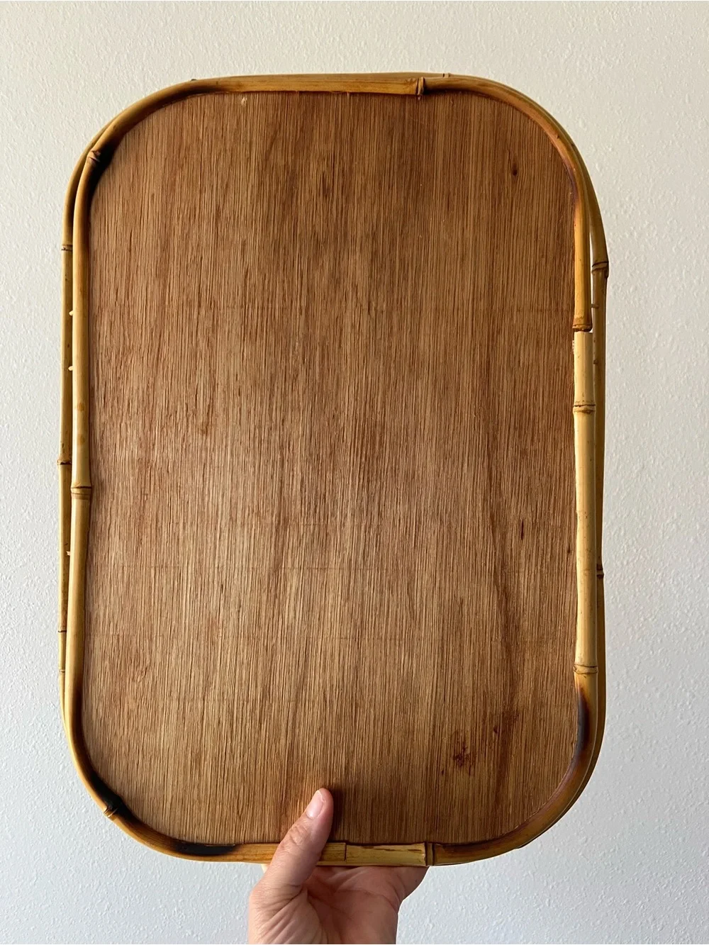 VINTAGE | MCM Rattan Trays Set of 6 | OS